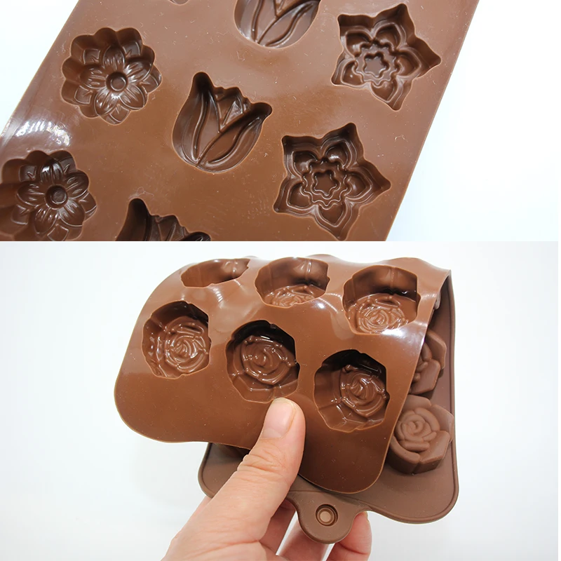 Chocolate Mold Fudge Ice Cube Silicone Tray Rose Christmas Easter Heart Egg Shell Five-pointed Star | Дом и сад