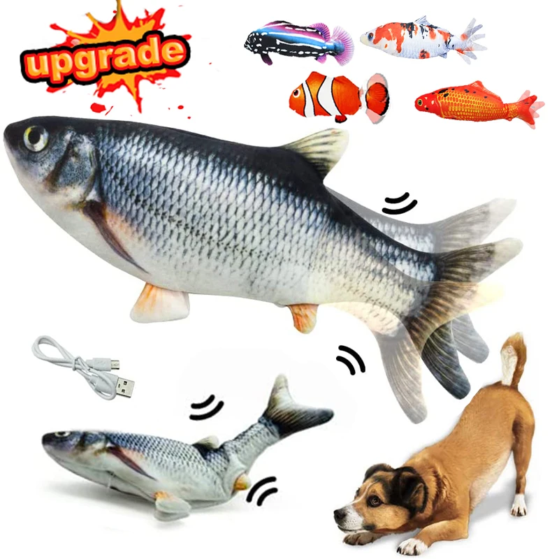 For Dog Interactive Electronic Floppy Fish Dogs Toys Toothbr