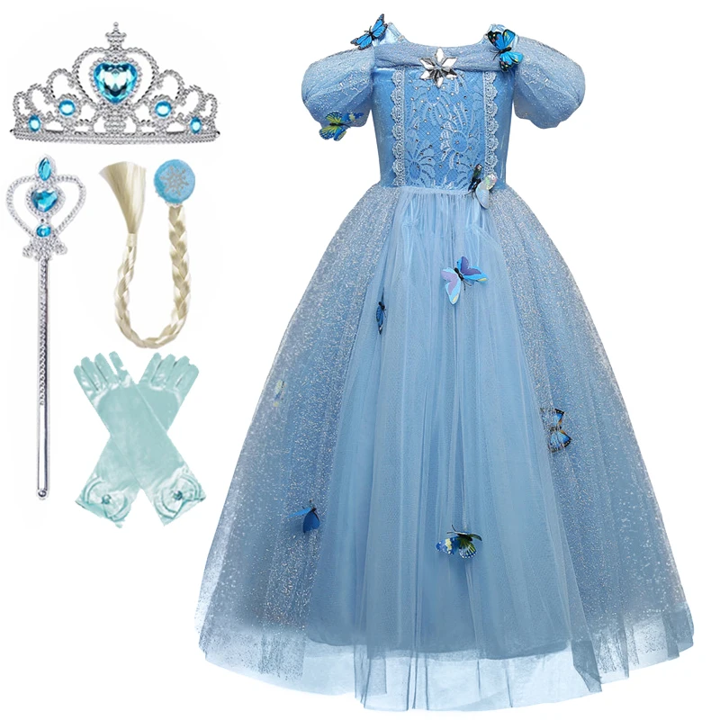 

Girls Princess Costume Cosplay Party Dress for Children Evening Prom Tutu Gown Ball Dresses 4-10T Disguise Fancy Clothes