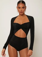 newness ruched cut out bodysuit