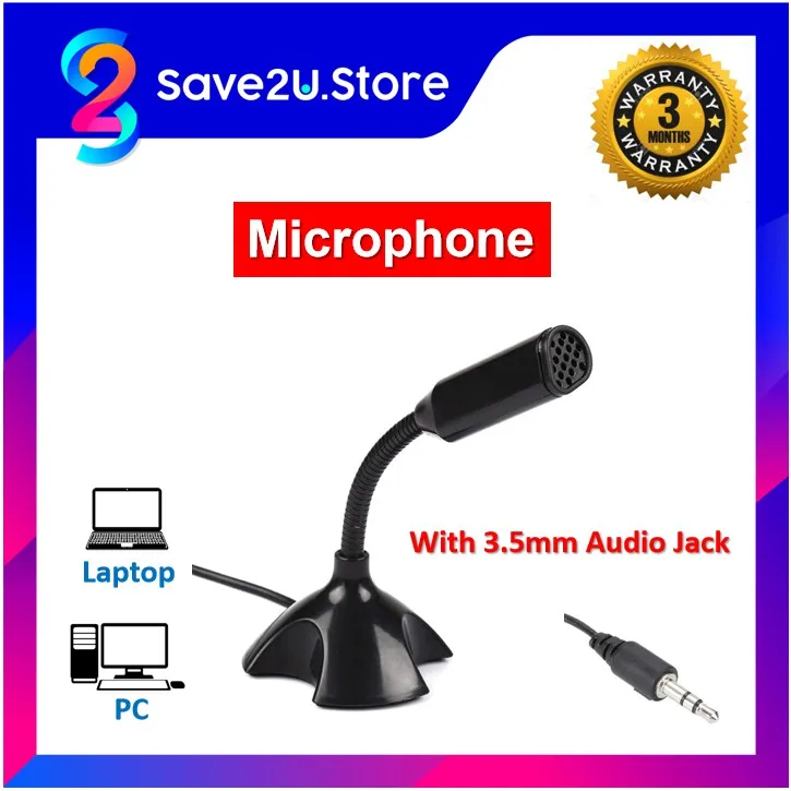 

Ready StockDesktop 3.5mm Jack / USB Gaming Computer Multimedia Microphone With Stand for Laptop PC