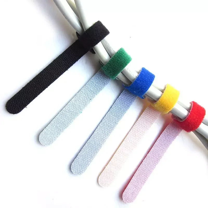 

10PCS Nylon Sticky Cable Ties Wire Strap cord Wrap Fastening Management Magic Self Adhesive Tape Wire Holder Organizer