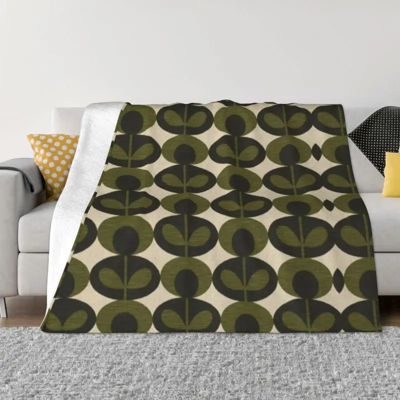 

Orla Kiely Multi Stem Blanket Warm Fleece Soft Flannel Flowers Mid Century Modern Throw Blankets Bed Couch Office Spring Autumn