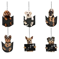 1pc creative dog car pendant backpack ornament cute hanging ornament keychain interior decor home decoration accessories
