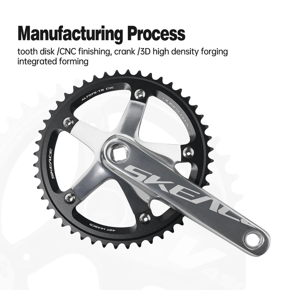 SKEACE Шатуны из алюминиевого сплава с фиксированной передачей шатун 48T 165 мм BCD144