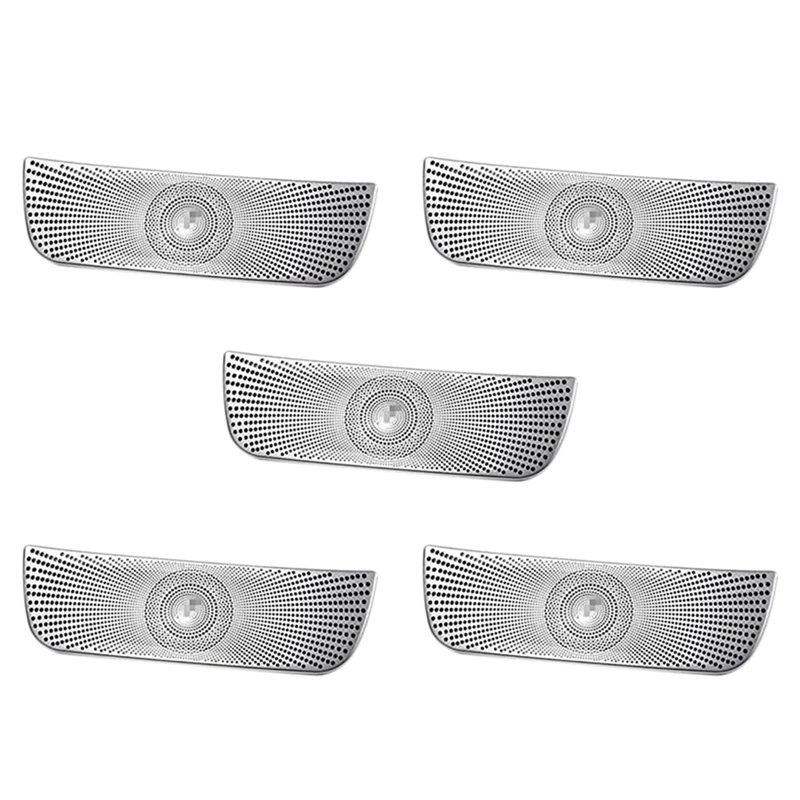 

5X For Benz C E Class GLC GLA W205 W213 X253 Car Stainless Steel Rear Armrest Air Vent Outlet Horn Cover Trim