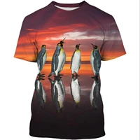 2022 fashion tshirts men women summer funny penguin 3d print t shirtsfor women casual short sleeve o neck tops loose cute tee