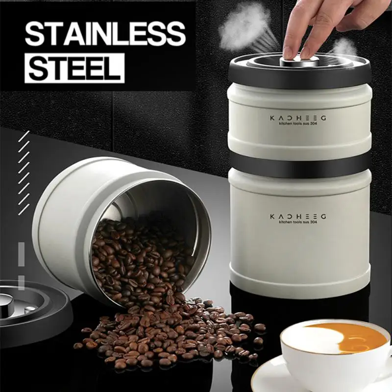 

Kitchen Sealed Jar Stainless Steel Vacuum Storage Tank For Coffee Bean Powder Tea Milk Powder Flour Grain Storage Containers