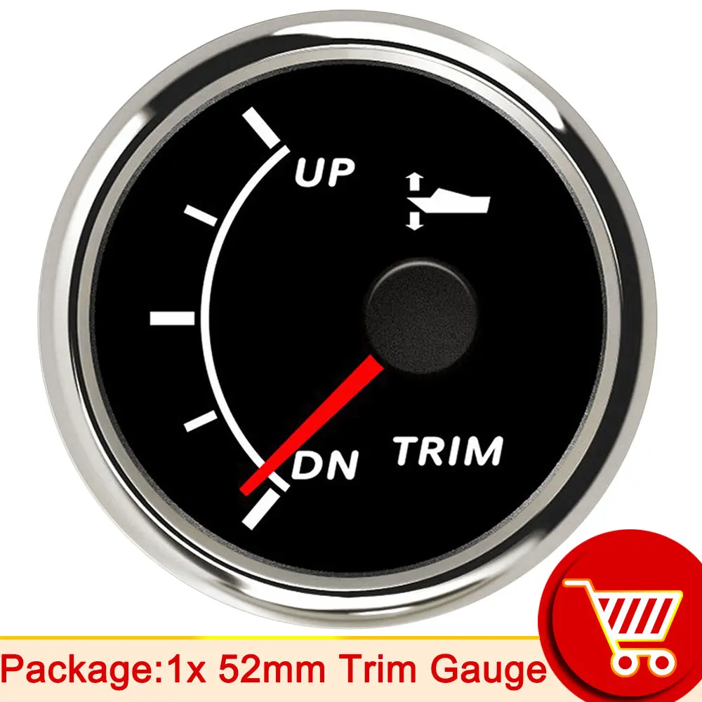 

HD 52 мм Указатель наклона вверх до вниз 9-32 В Измерители наклона левой и правой морской лодки Встроенный индикатор наклона обшивки подвесного двигателя по индивидуальному заказу