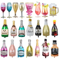 whisky bottle balloons champagne cup balloons wine bottle wine glass balloon for birthday party wedding dinner decor kids toys