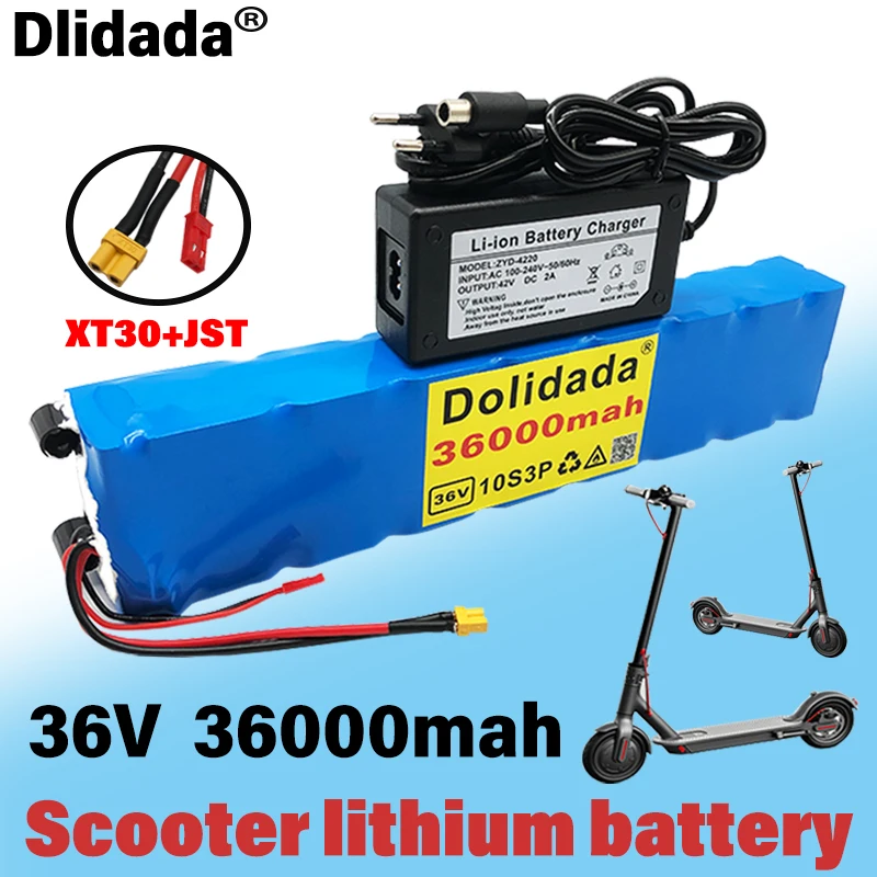 

10S3P 36V 36Ah 18650 Mijia M365 Rechargeable Lithium Battery Charger Customized Plug Smart BMS Scooter, Amplifier Balance Car