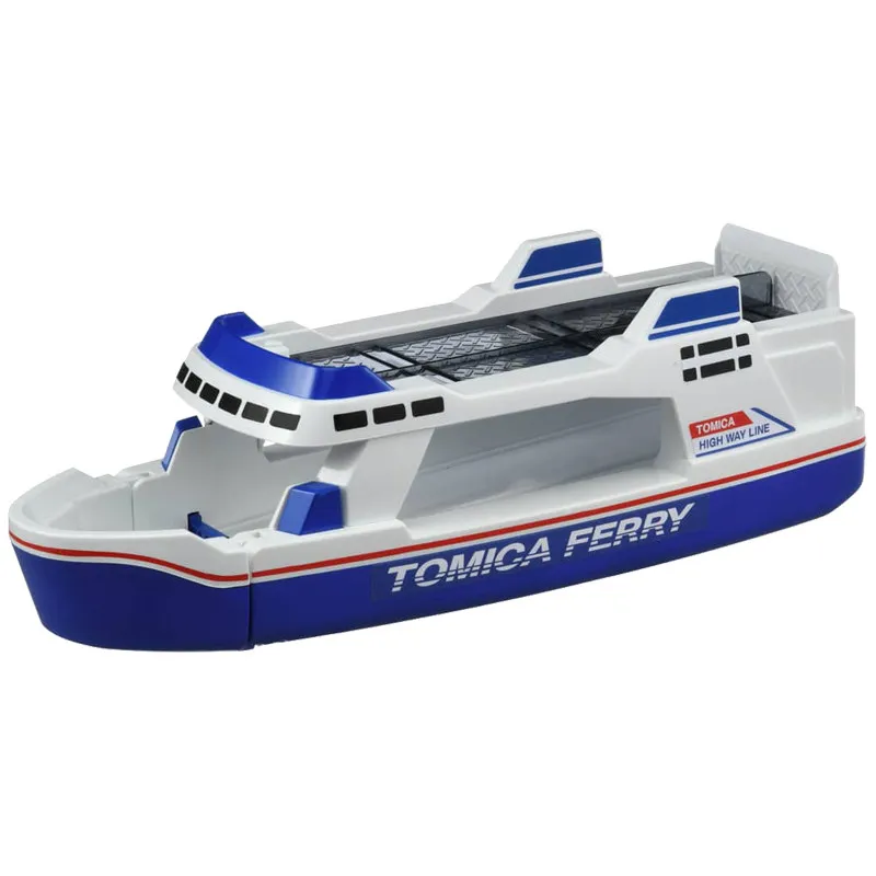 Фото Оригинальный большой паром-круизный лайнер TAKARA TOMY Tomica World 169031 с открывающимися носовой и кормовой платформами, вмещает 12 литых моделей машинок, игрушка-подарок №2