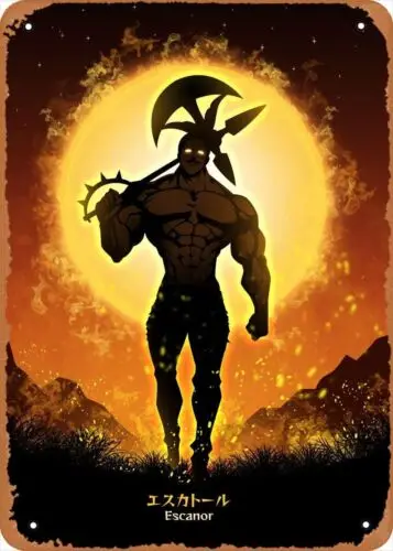 Аниме металлический постер аниме фигурка пейзажа жестяной знак эсканор