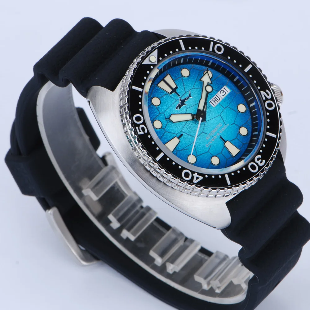 Мужские часы Heimdallr с оранжевым градиентным циферблатом шириной 44 мм сапфировым