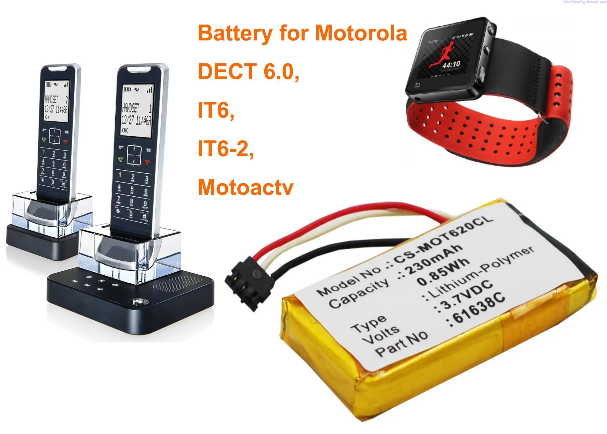 Аккумуляторная батарея Cameron Sino SNN5904A 230 мАч для Motorola Motoactv, DECT 6,0, IT6, IT6-2