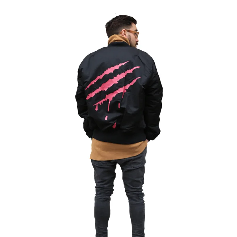 

Spring And Autumn New Men/Women Couple Clothing Jacket Ghost Claws Bloodstains Embroidery Pattern Casual Loose Outerwear