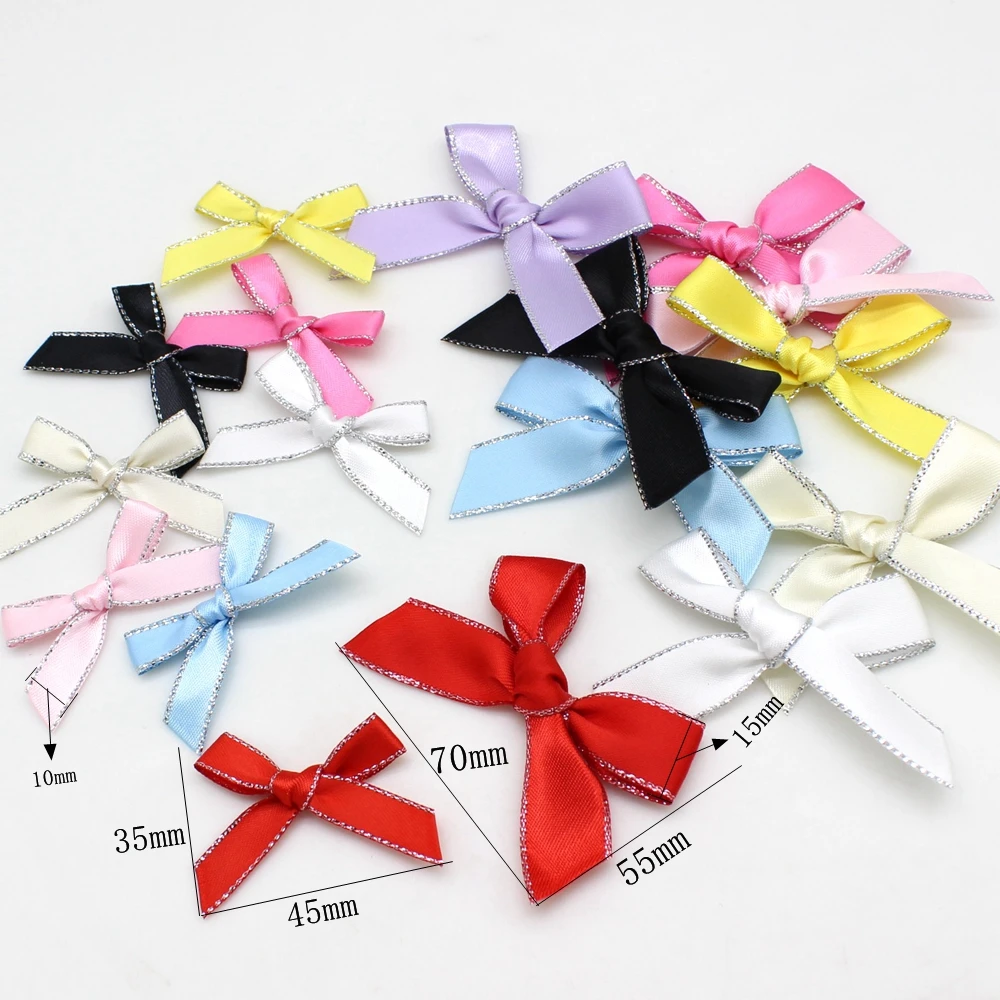 50 шт./лот 3 5*4 см красочные ленты банты полиэстер ручной работы атласный бант
