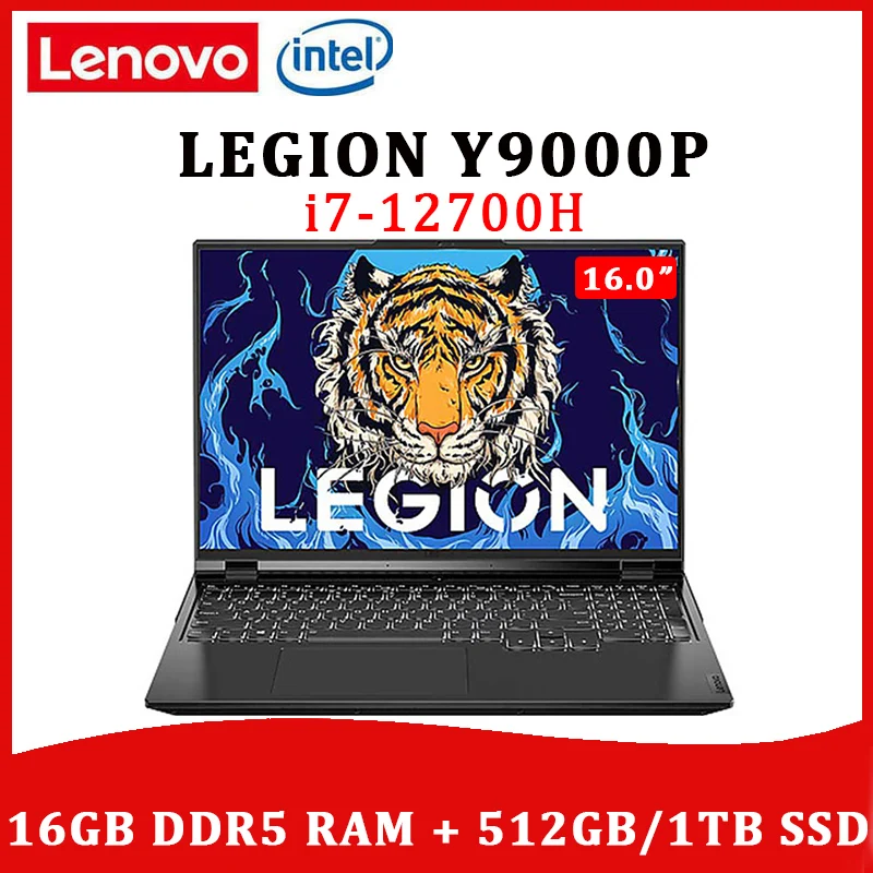 

Lenovo Legion Y9000P 2022 Gaming Laptop 12th Intel i7-12700H 16GB 512GB/1TB SSD GeForce RTX3060 165Hz 16inch Notebook Windows 11