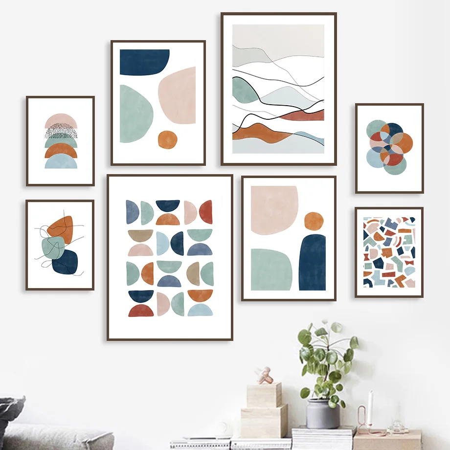

Minimalist Shape Geometric Sun Line Boho Wall Art Canvas Painting Nordic Posters And Prints Wall Pictures For Living Room Decor