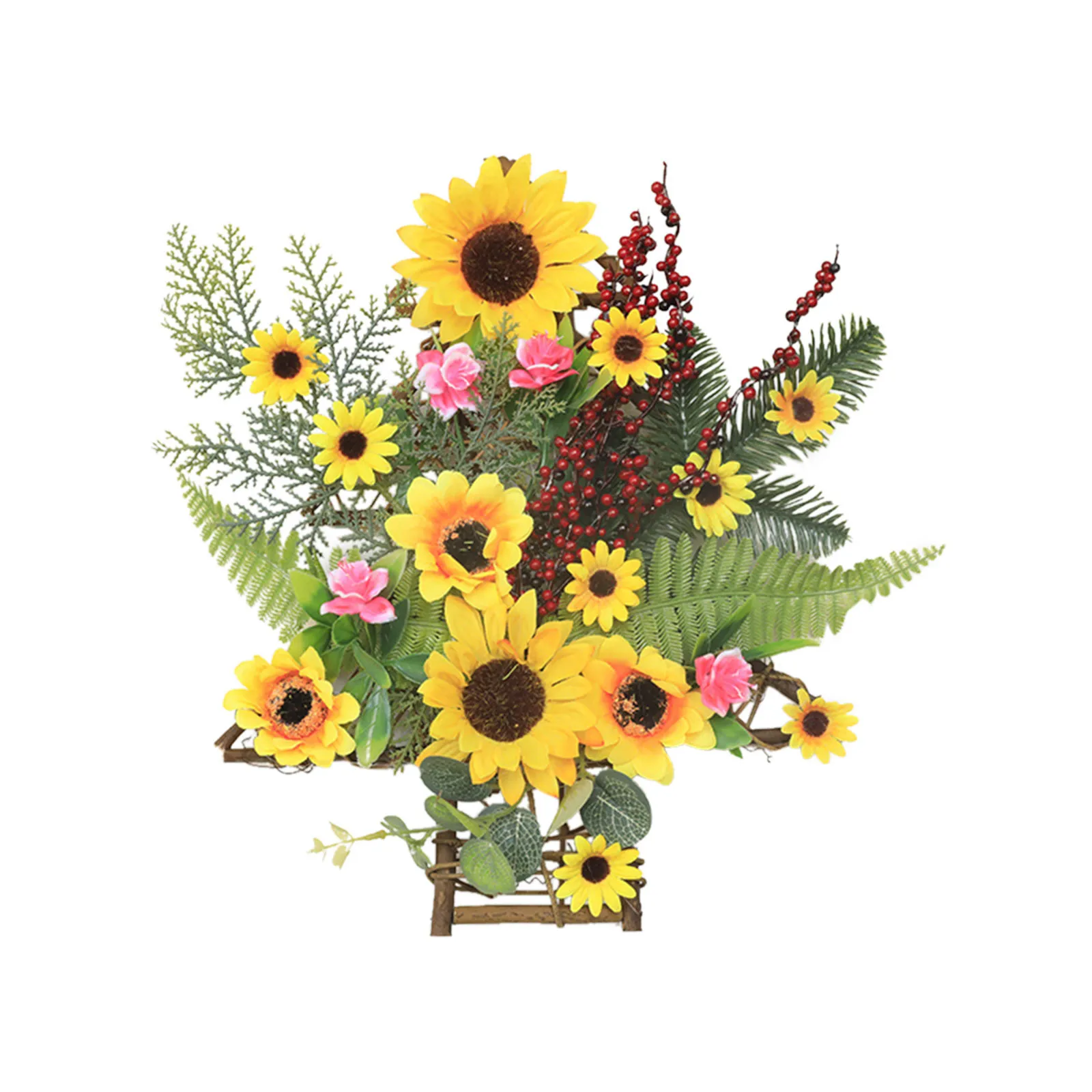 

Simulation Door Garland Wall Bee Decoration Hanging Sunflower Baseball Door Wreath Valentine Day Wreaths for Front Door outside