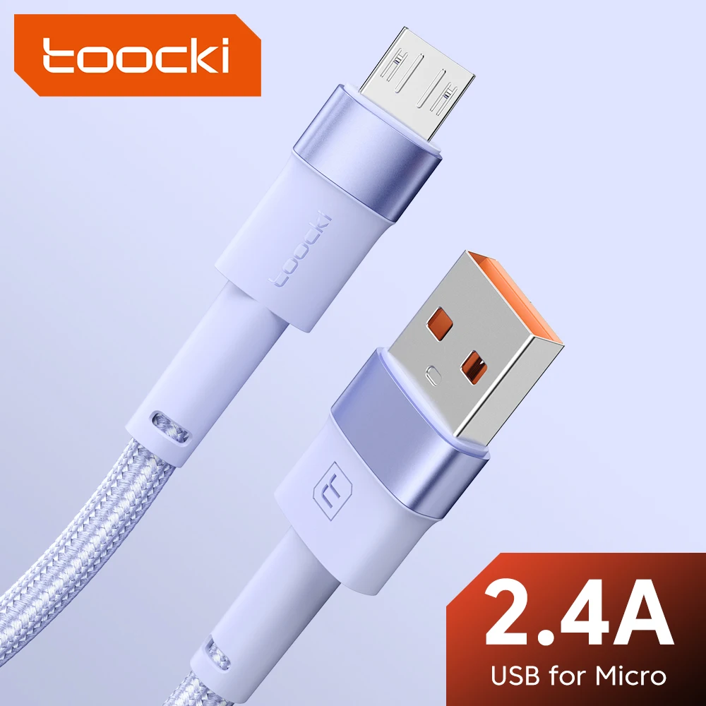 

Toocki USB Micro USB Cable 2.4A Fast Charging Phone Data Cord For Samsung Xiaomi Redmi Nokia Android Microusb Charger Kabel Wire
