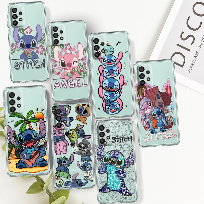 

Stitch Lilo Angel Cute For Samsung A14 A54 A34 A73 A53 A33 A23 A13 A32 A72 A52 A32 A22 A03 Silicone Transparent Phone Case Cover