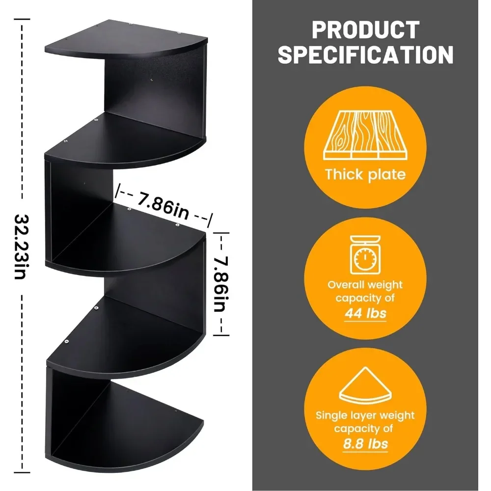 Угловая книжная полка Деревянные Настенные угловые полки для хранения легко