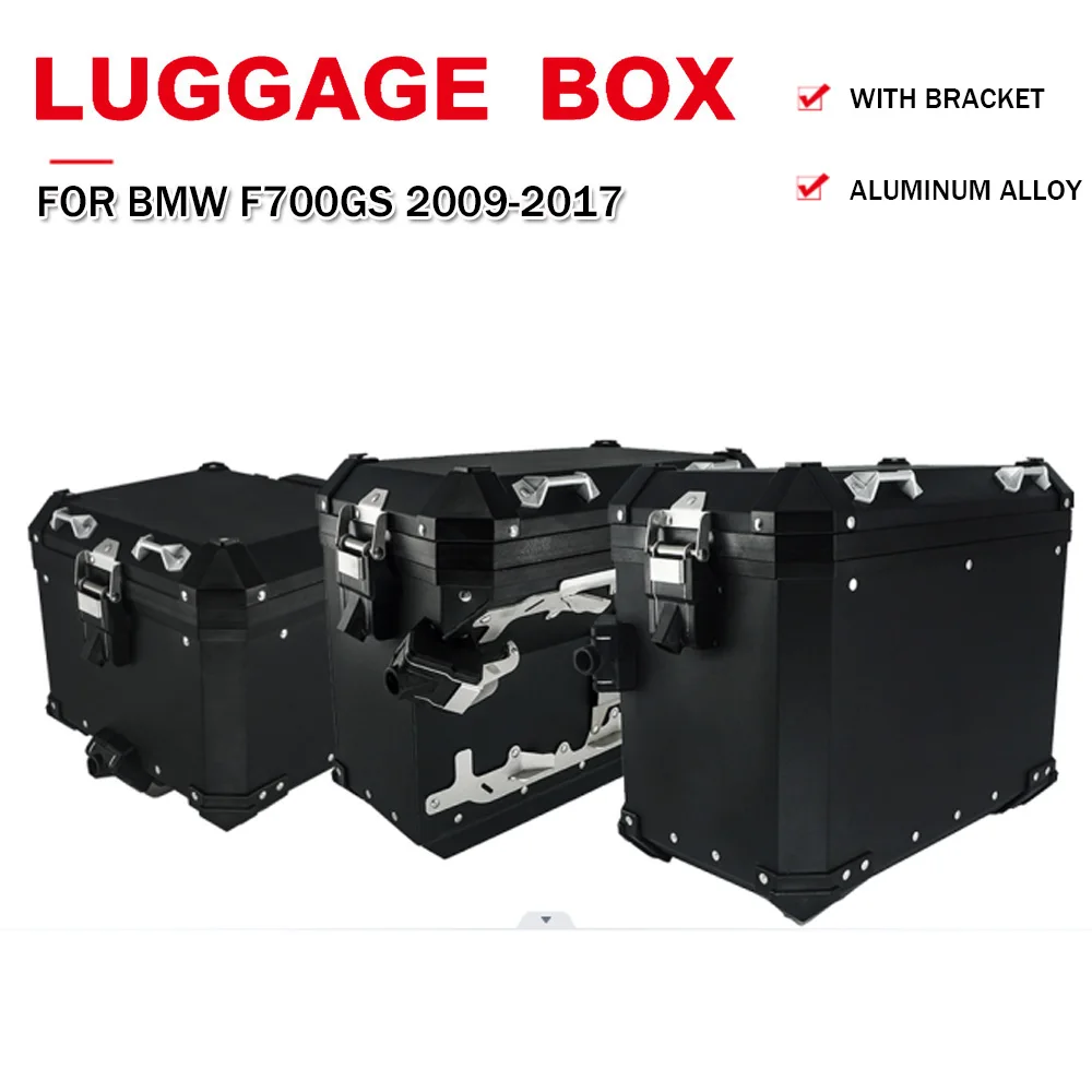 

Aluminum Luggage Box For BMW F700GS 2009-2014 2015 2016 2017 Motorcycle Top Case Panniers Saddlebag Rack Stainless Steel Bracket