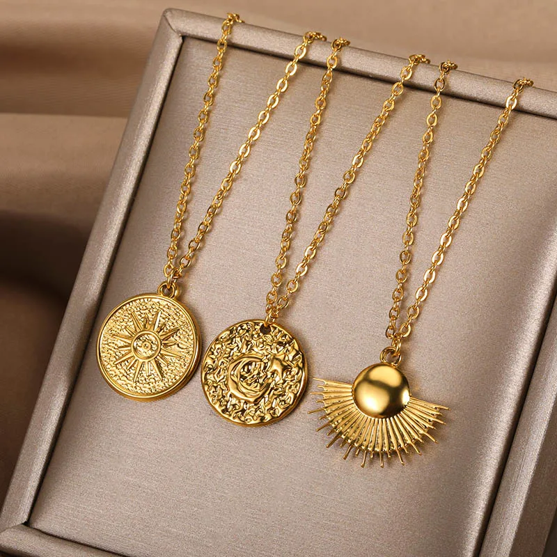 

Fashion Punk Style Irregular Geometry Pendant Necklace For Women Stainless Steel Gold Color Chain Choker Jewelry Birthday Gifts