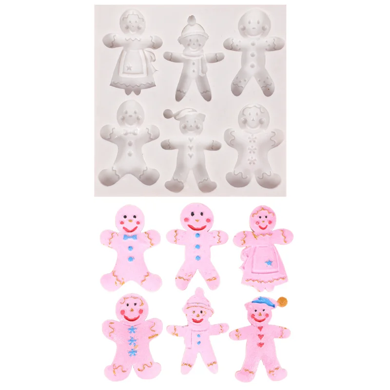 

Christmas Silicone Mold Gingerbread Man Cake Mold Chocolate Baking Mold Candy Jelly Cookie Mold Kitchen Cooking Mold Resin Mold