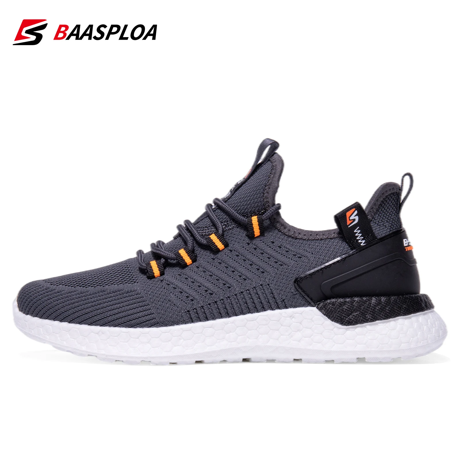 Baasploa 2022 Men Running Shoes Breathable Trendy Sneakers Casual Light Walking Shoes Comfortable Athletic Training Footwear