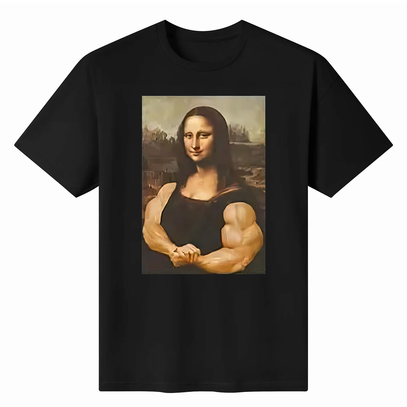 Забавная футболка для фитнеса Мона Лиза повседневные футболки с короткими