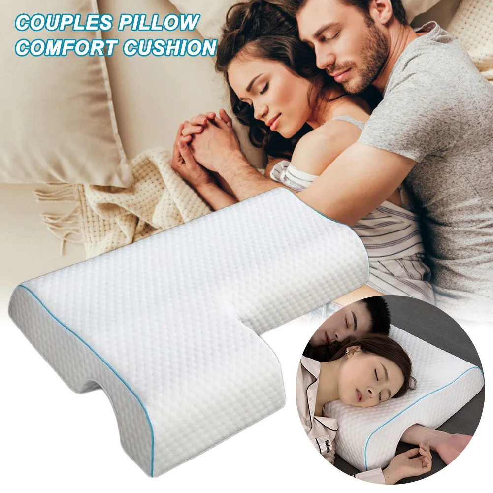 

Memory Foam Pillows Couple Pillows With Armrest Arched Cuddle Cervical Side Sleepers Pillow For Neck Relief