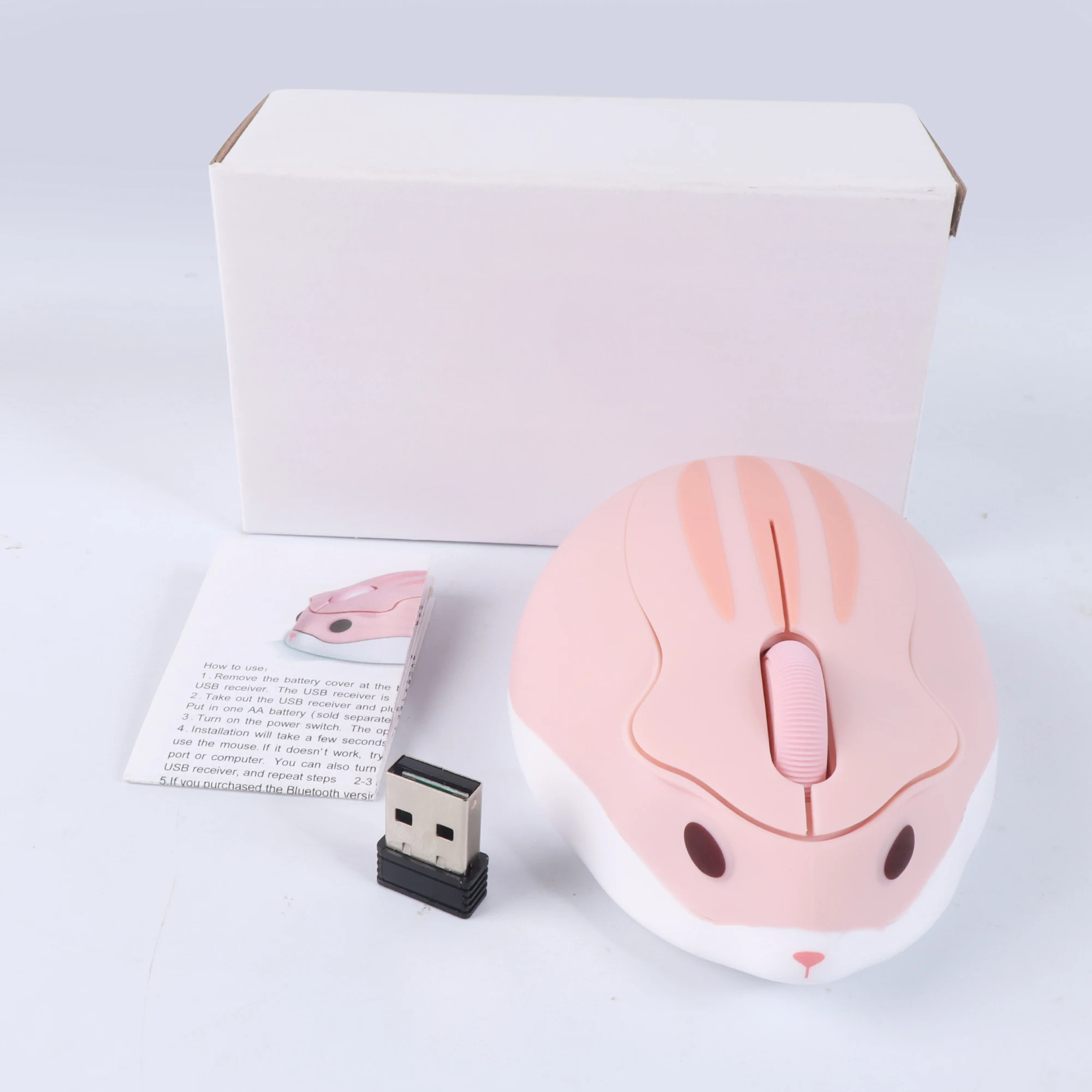 Мини-беспроводная мышь 3D Cute Hamster 2,4G Bluetooth Двухрежимное подключение Длительный срок службы батареи Бесшумная USB-оптическая мышь для портативных ПК (art.: 3920d356efc83) - 3920d356efc83