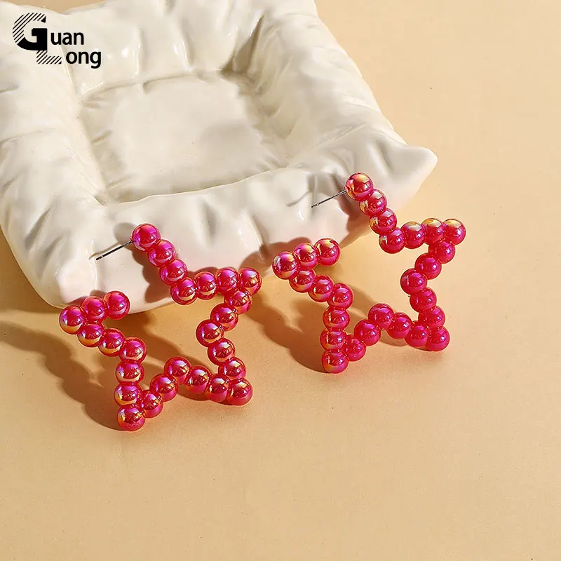 Женские акриловые серьги-кольца GuanLong