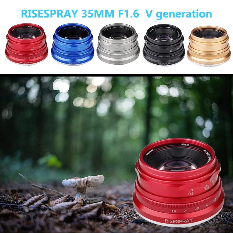 

Ручной фокус 35 мм F1.6 поколение 5 ручной фокус MF основной объектив для Canon Fuji Sony Olympus Panasonic для EOS M FX M4/3 NEX