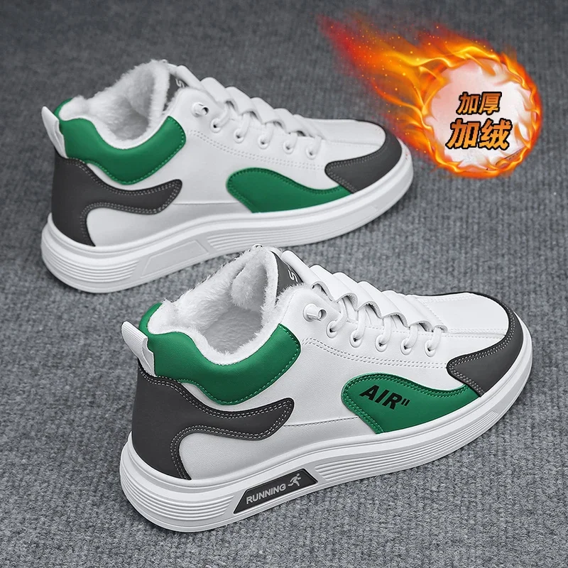 

Мужская обувь зимние меховые теплые кроссовки повседневные кожаные лоферы на платформе Спортивная дизайнерская Роскошная модная обувь для скейтборда походов тенниса