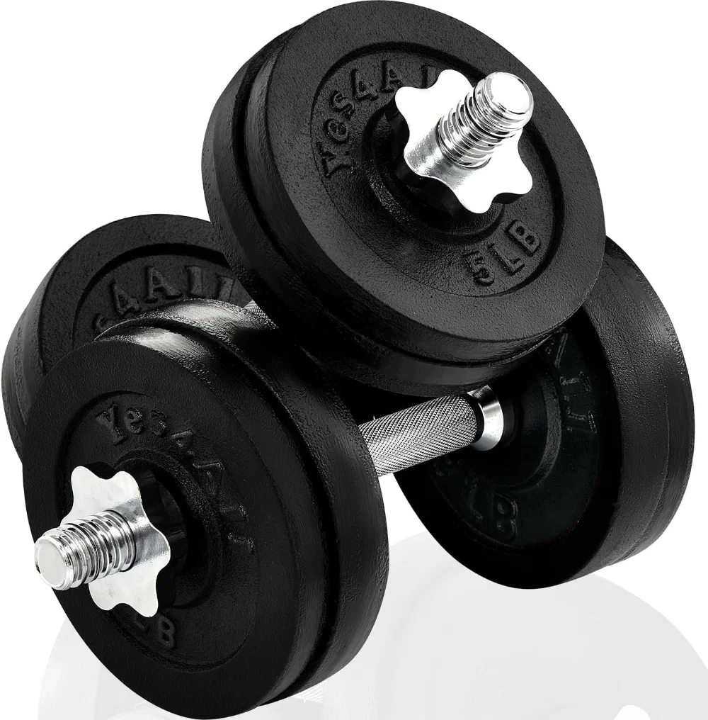 

Yes4All 60 lbs Adjustable Dumbbell Weight Set, Cast Iron Dumbbell, Pair dumbell dumbbell
