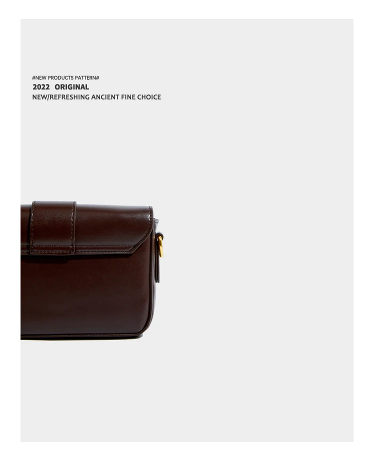 Elmsk 2022 Fashion Single Shoulder Bag French Vintage Gold Buttons Pu Leather Casual Square Bags Women