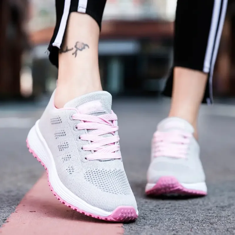 

Women Casual Shoes Fashion Breathable Walking Mesh Flat Shoes Sneakers Women 2023 Gym Vulcanized Shoes White Female Footwear
