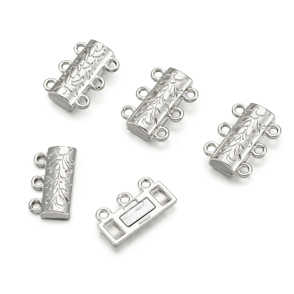 20 Set Alloy Magnetic Clasps Connector For Bracelet Necklace Making Accessories 14x19x6mm, Hole: 2mm F50