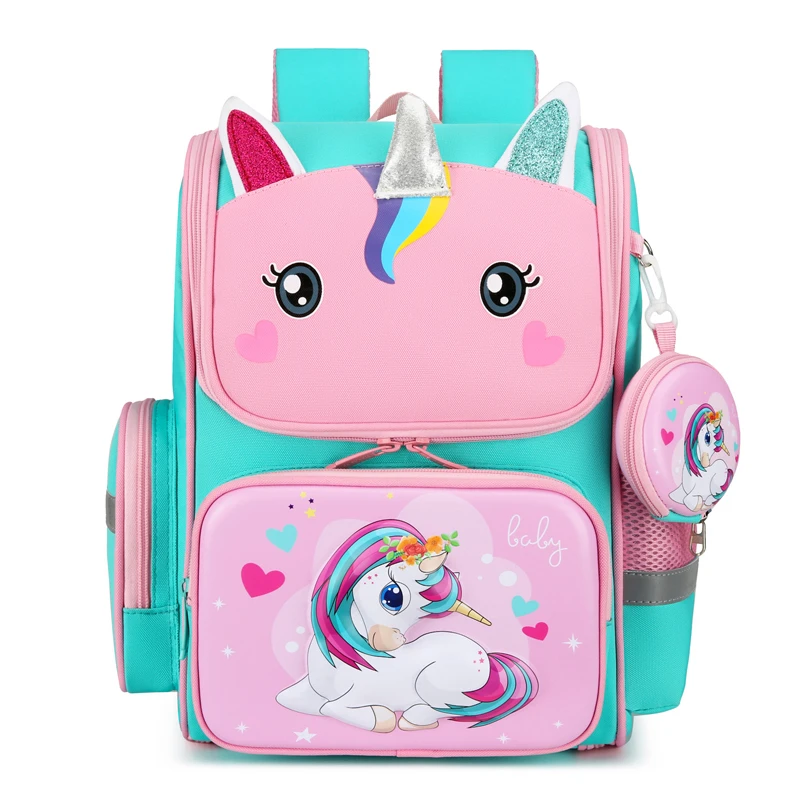 

Детский школьный ранец для девочек, милые школьные ранцы с мультяшным единорогом для начальной школы, рюкзак для учеников начальной школы
