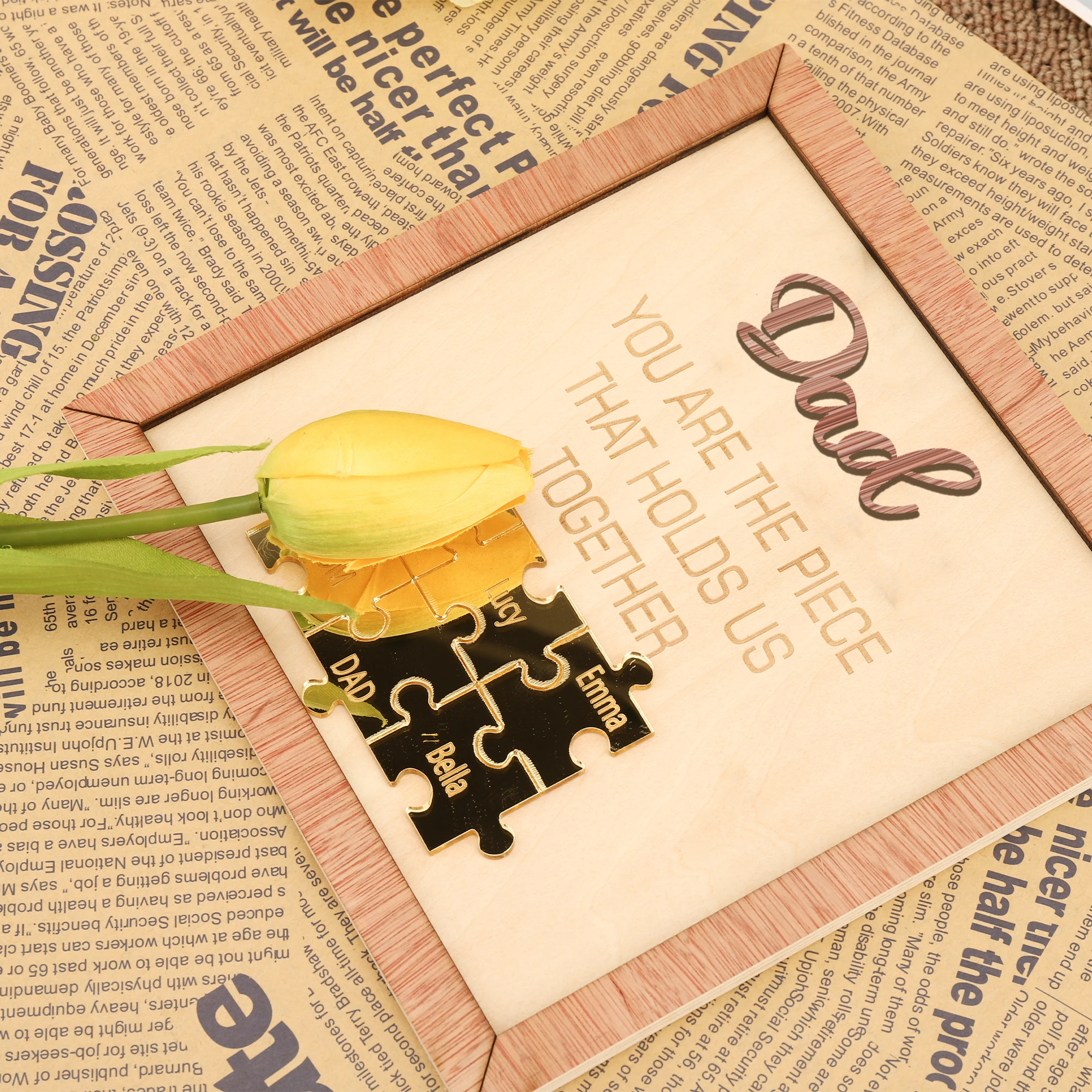 Personalized Puzzle Decoration Custom Father's Day Gifts Puzzle Signs Gifts for Creative Decorations Art Print Custom Name Famil