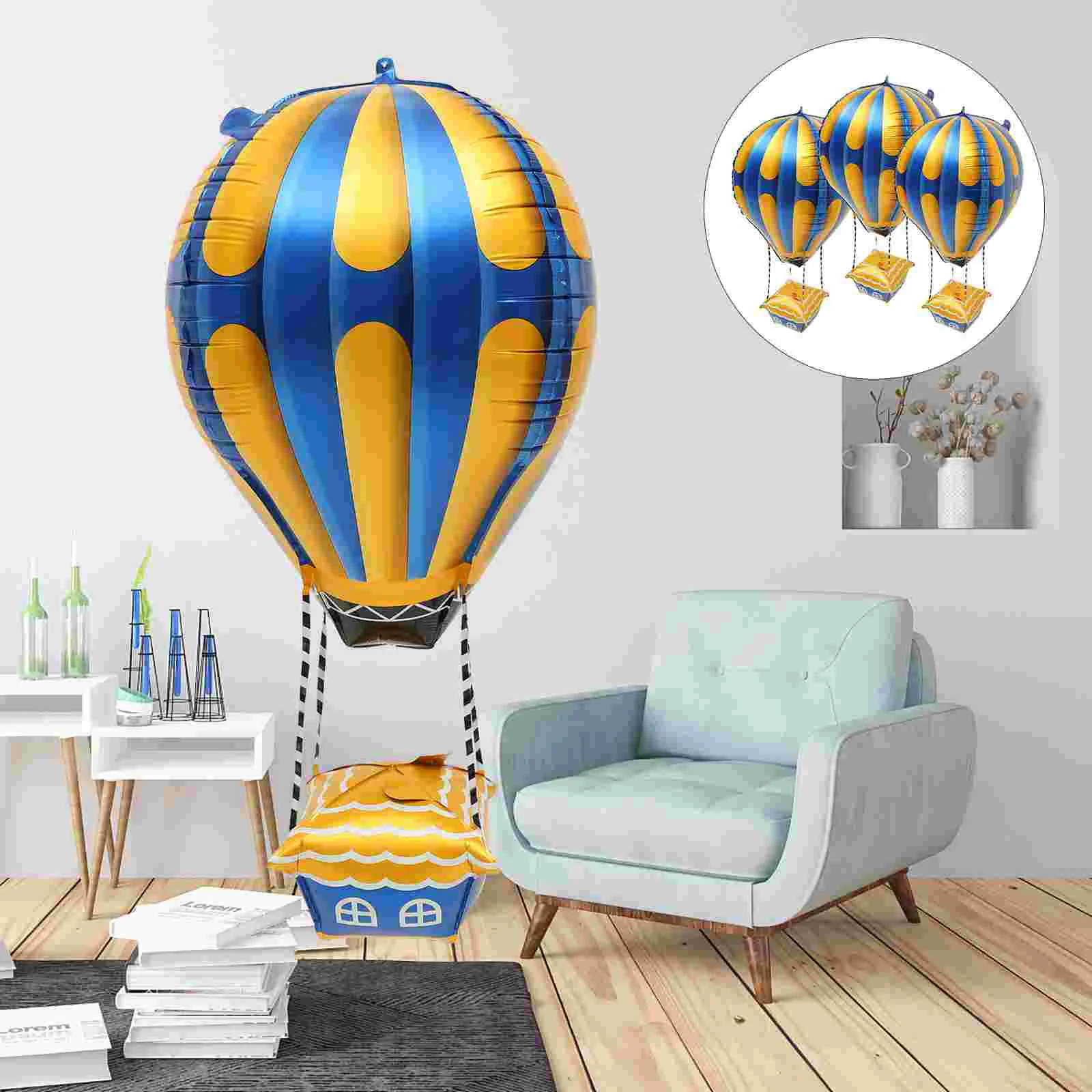 

4 Pcs Hot Air Balloon Party Decorative Balloons Baby Stall Artifact Classroom Decorations Aluminum Film Child
