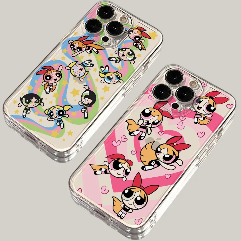 Милый чехол P-Powerpuffs для телефона Samsung Galaxy A73 A72 A71 A55 A54 A53 A52 A51 A50 A35 A33 A32 A24 A23 A13 A12 4G