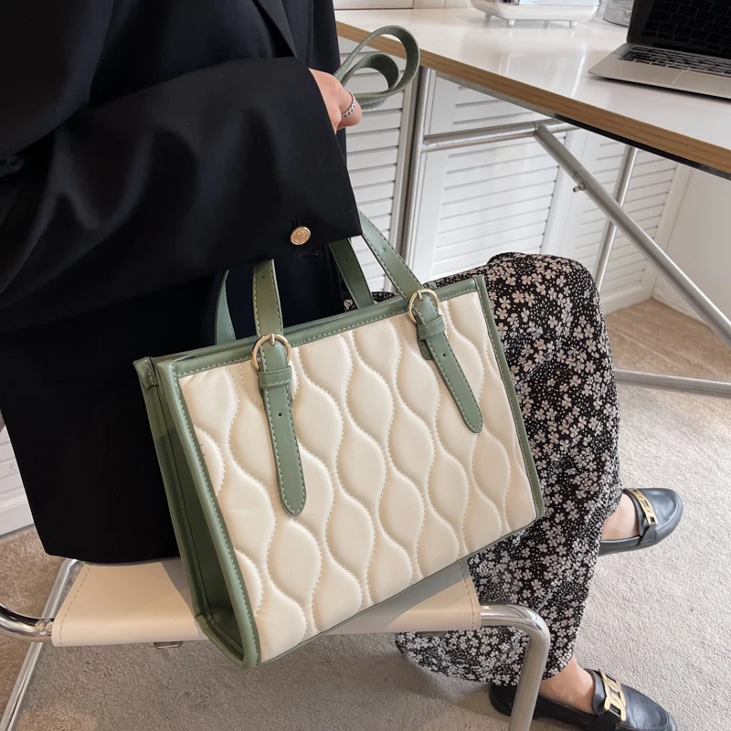 

Однотонная женская сумочка и кошелек из искусственной кожи, роскошные вместительные модные сумки на плечо, женские дизайнерские тоуты для ...