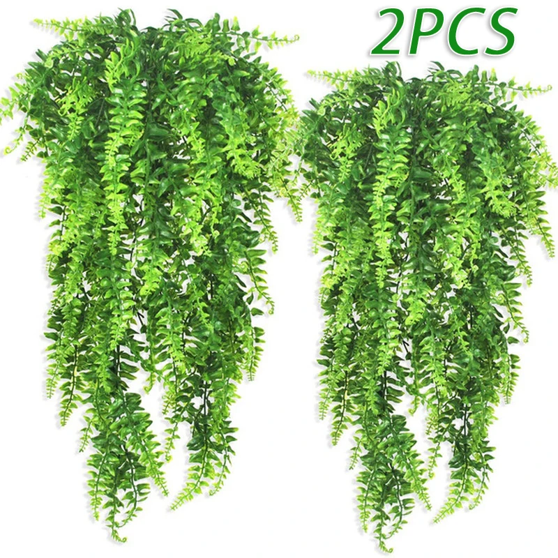 

80cm Persian fern Leaves Vines Room Decor Hanging Artificial Plant Plastic Leaf Grass Wedding Party Wall Balcony Decoration