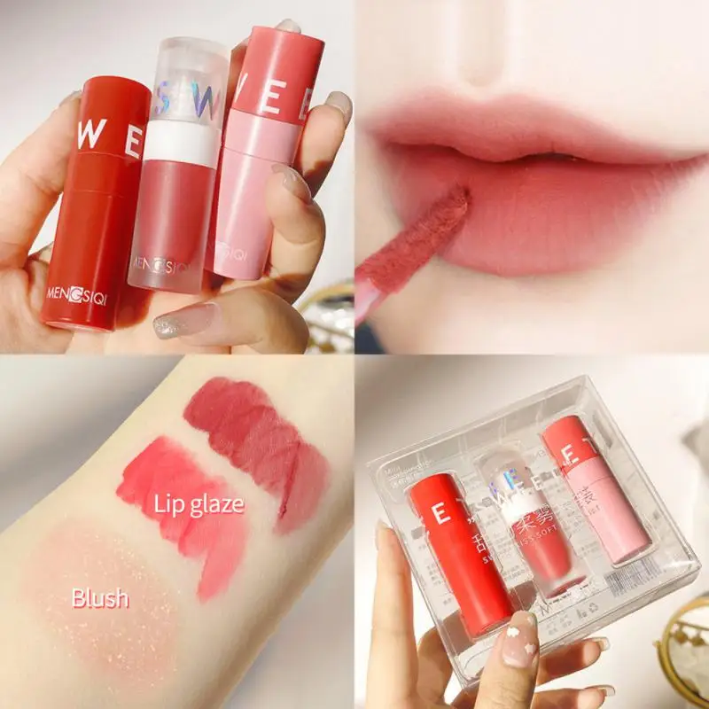 

3Pc/set Velvet Matte Lipstick Lipgloss Lip glaze Liquid Lip Tint Cream Pigment Long Lasting Moisturizing Lips Makeup Cosmetics