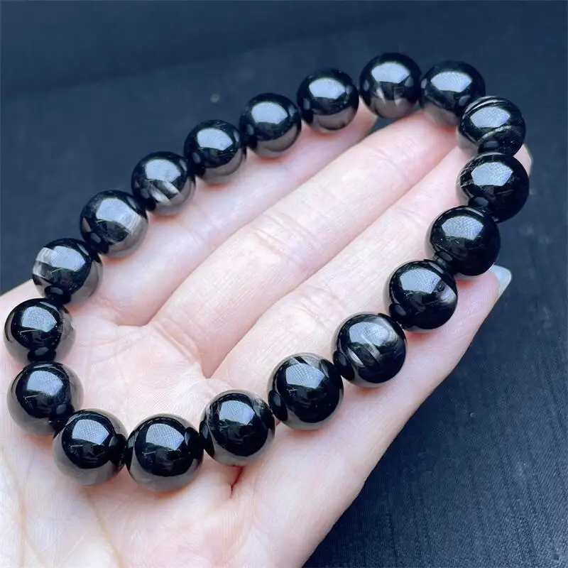 10 мм натуральный гиперстгенный браслет с кристаллами Рейки целебный камень