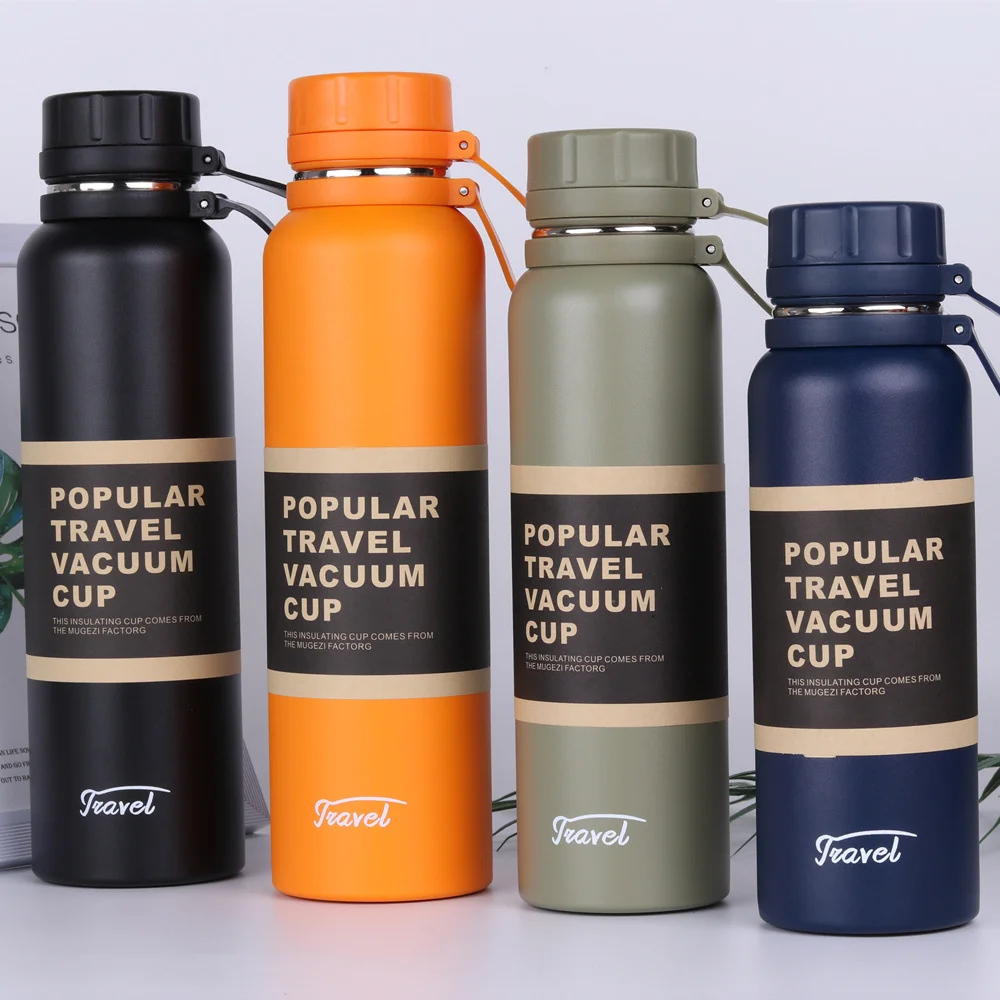 

Large Capacity Portable Thermos Men's And Women's Sports Fitness Double-layer Thermos Cup Water Cup Outdoor Vehicle Pot